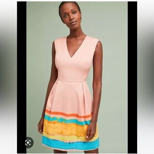 Tracy Reese by Anthropologie Painterly Pleated Dress - Size 8